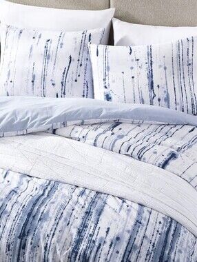 City Scene NWT Full/Queen Size 3pc Cotton Duvet Cover Set In Sokal Blue